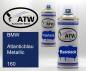 Preview: BMW, Atlanticblau Metallic, 160: 400ml Sprühdose + 400ml Klarlack - Set, von ATW Autoteile West.